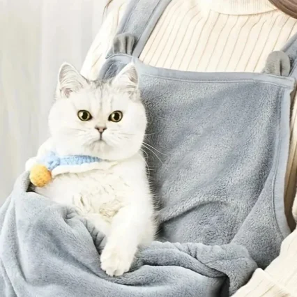Delantal acogedor para transportar mascotas para gatos y perros pequeños, perfecto para viajes de invierno al aire libre, incluye bolsa de pecho colgante y durmiendo para gatos