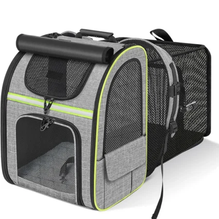 Mochilas transportadoras para gatos, mochila expandible para gatos con cubierta de sombra, mochila transportadora de mascotas de malla transpirable para viajes, senderismo, Campi