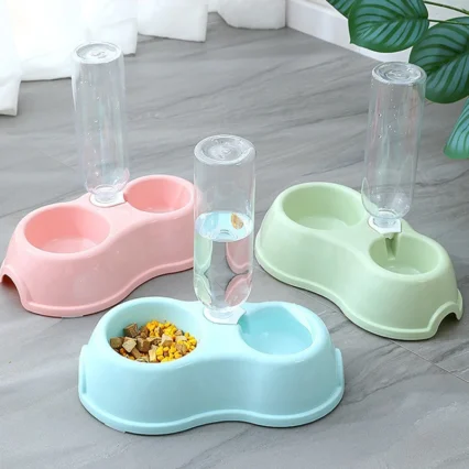 Cuenco para Gato, alimentador automático, dispensador de agua, cuenco de comida para perros y gatos con soporte elevado para beber, cuencos dobles para gatos, perros y mascotas