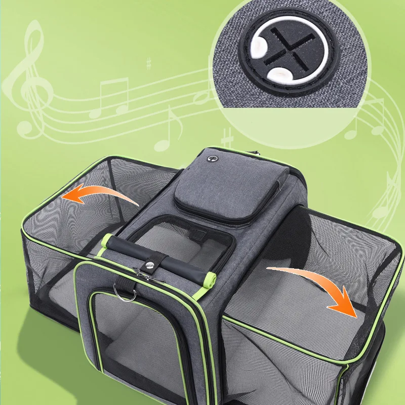 Bolsa para gatos plegable de gran capacidad para exteriores, bolso portátil para mascotas, bolsa cruzada Diagonal transpirable para gatos y perros - Image 2