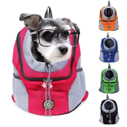 Nueva mochila de viaje portátil de doble hombro, bolsa transportadora para perros y mascotas al aire libre, bolsa frontal para perros, mochila de malla