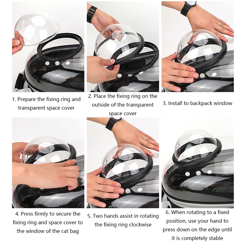 Bolsa de transporte para Gato, mochilas espaciales para mascotas, mochila transparente portátil transpirable, bolsas de cápsulas espaciales para transporte de cachorros y perros - Image 2