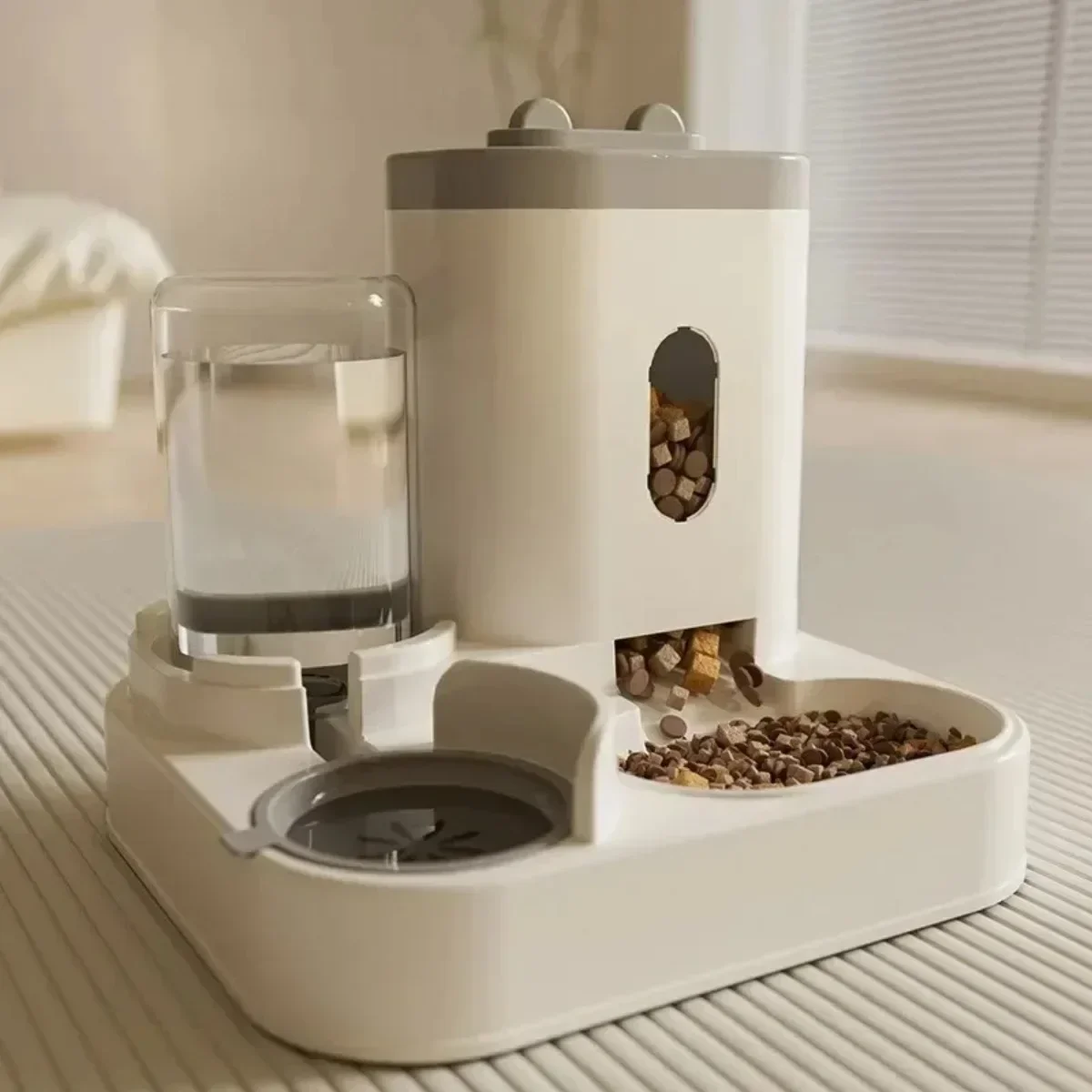 Alimentador automático, cuenco de comida para perros y gatos con fuente de agua, dispensador de almacenamiento de alimentos para mascotas de gran capacidad, contenedor, accesorios para cachorros y mascotas