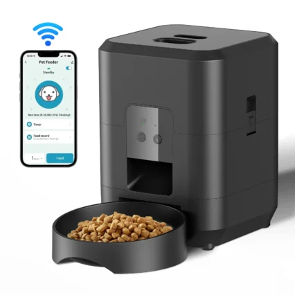 Comedero inteligente para mascotas, alimentador automático para gatos, máquina de comida lenta para perros con dispensador automático de comida para gatos cuantitativo temporizado, tazón para perros y gatos