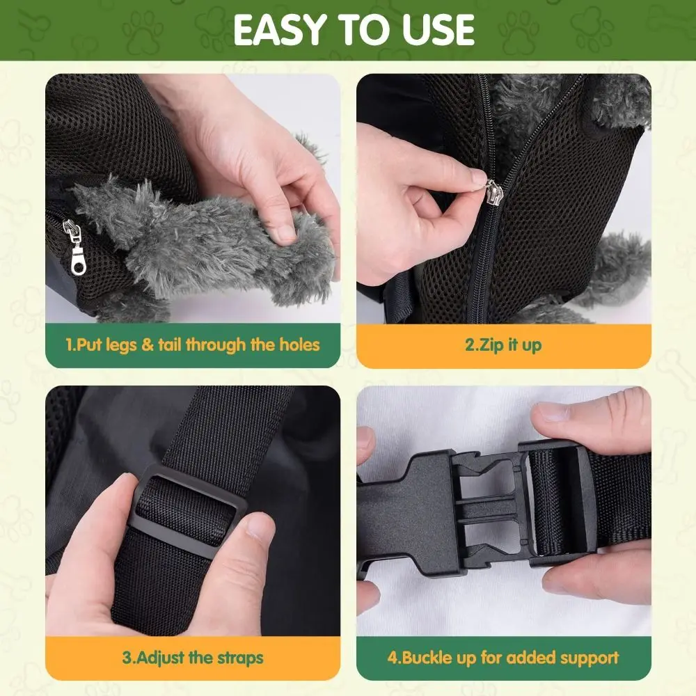 Mochila ajustable con patas delanteras para perros, mochila para mascotas, para perros pequeños, gatos y cachorros - Image 2