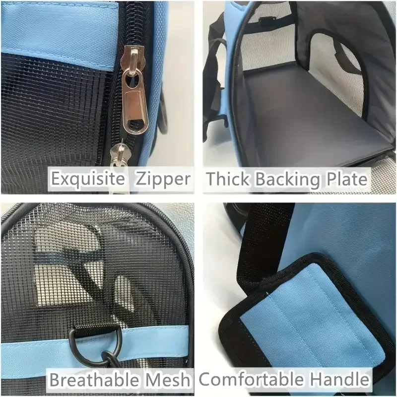 Bolsas para gatos, bolsa transportadora portátil para perros, bolsas de transporte transpirables de malla para perros pequeños, bolso plegable para gatos, bolsa de viaje para mascotas, bolsa de transporte - Image 3
